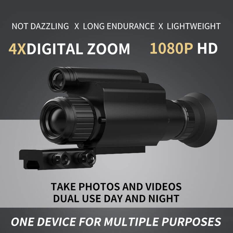 NV-075-35-940 Digital Night Vision Scope – 1080P HD, 35mm Lens, 940nm Invisible IR, Photo/Video Recording