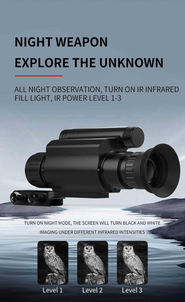 NV-075-50-940 Digital Night Vision Scope – 1080P HD, 940nm Invisible IR, 50mm Lens, Photo/Video Recording &amp; Dual Battery