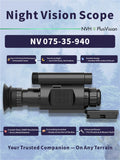 NV-075-35-940 Digital Night Vision Scope – 1080P HD, 35mm Lens, 940nm Invisible IR, Photo/Video Recording